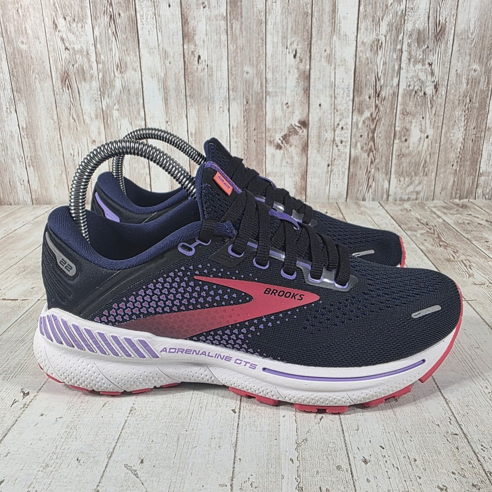 Brooks Adrenaline GTS 22 Womens Navy Purple Running Shoes 1203531B080 Size 7